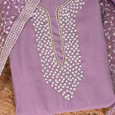 Electrifying Lavender Silk Unstitched Salwar Suit